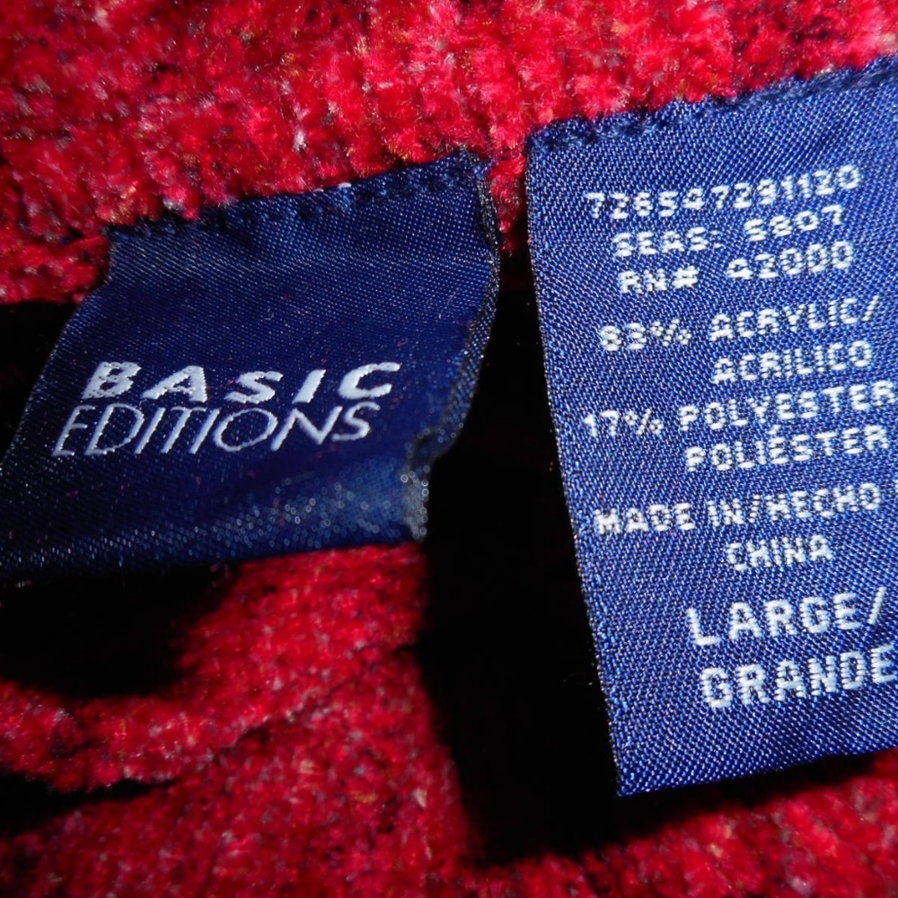 Basic Editions Size L Raspberry Sweater - Picture 3 of 4